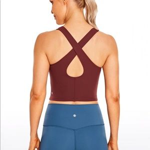 NWOT CRZ Yoga noctilucent red longline bra size Small